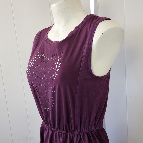 Element Purple Sleeveless A-Line Fit & Flare Summer Dress Sundress Cut-Out - Picture 5 of 8